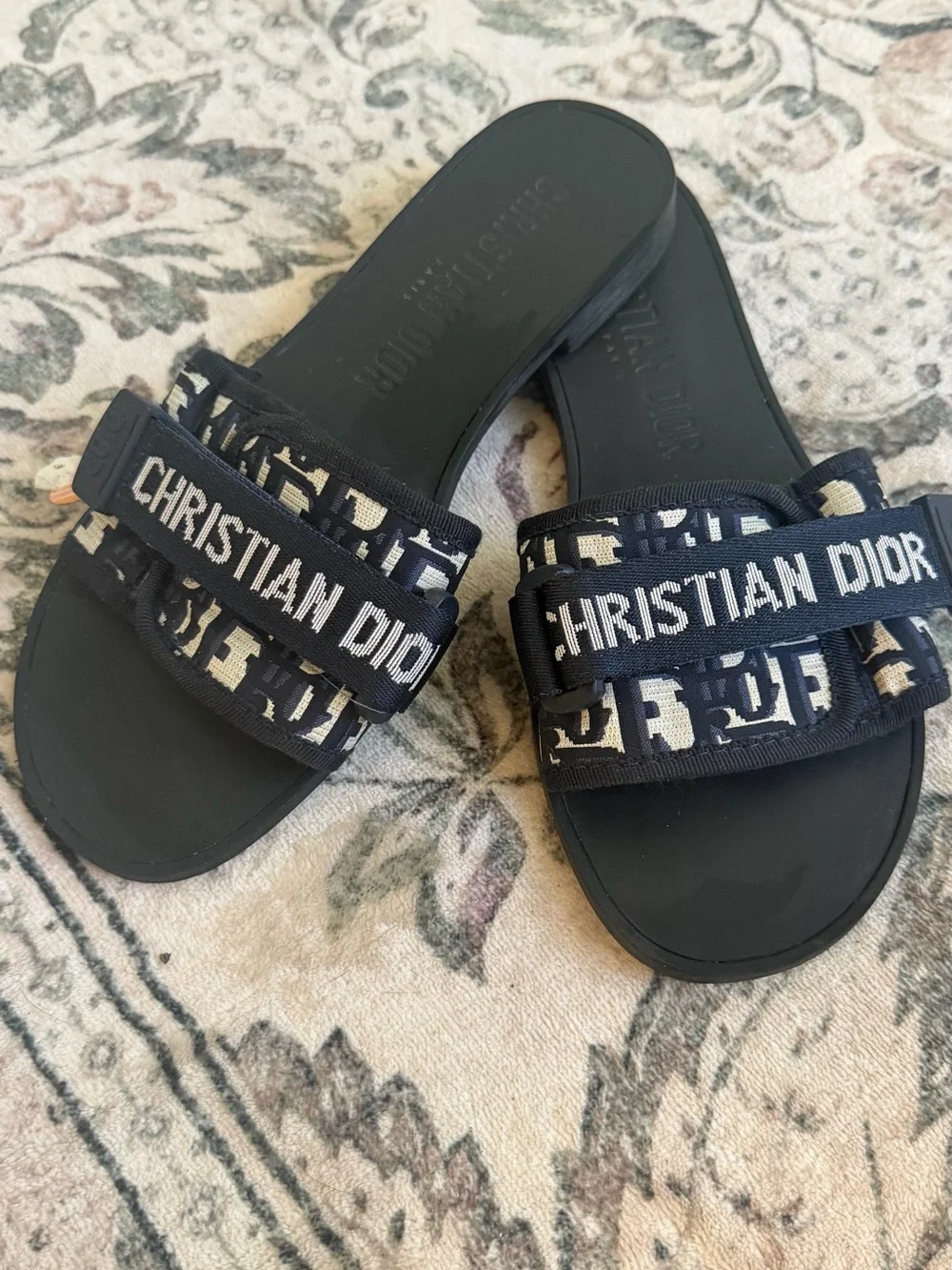 Dior Navy and Black Christian Dior Men’s Slide Sandals